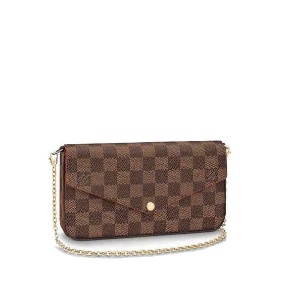 Louis Vuitton Pochette Felicie Damier Ebene Shoulder Bag - Picture 1 of 3